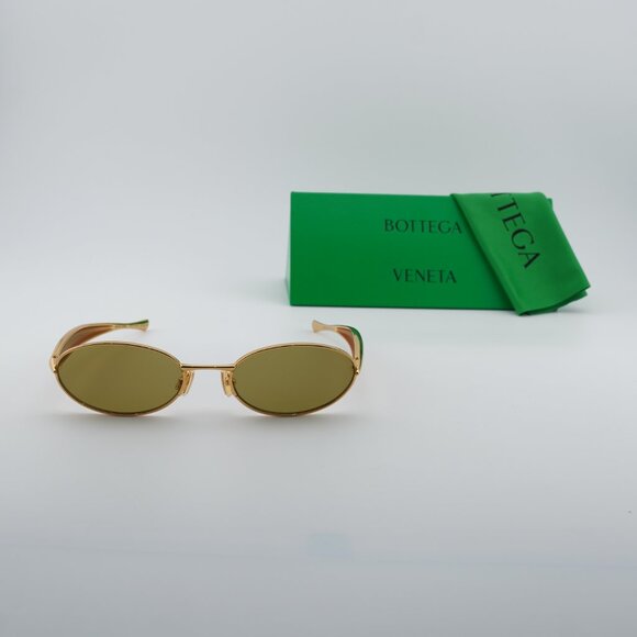 Bottega Veneta BV1386S 006 Sunglasses Gold Frame, Green Lenses - Picture 9 of 9